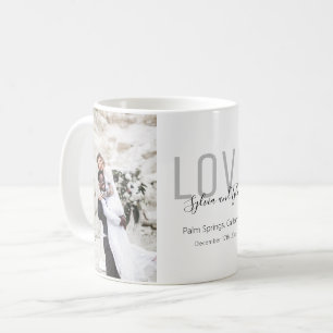 Taza De Café Favor de la boda de la foto de amor minimalista