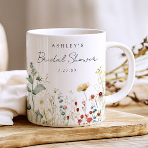 Taza De Café Favor de lluvia de boda de campo de flores silvest