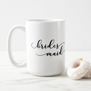 Taza De Café Favor para Dama de Honor, Tipografía de Escritura