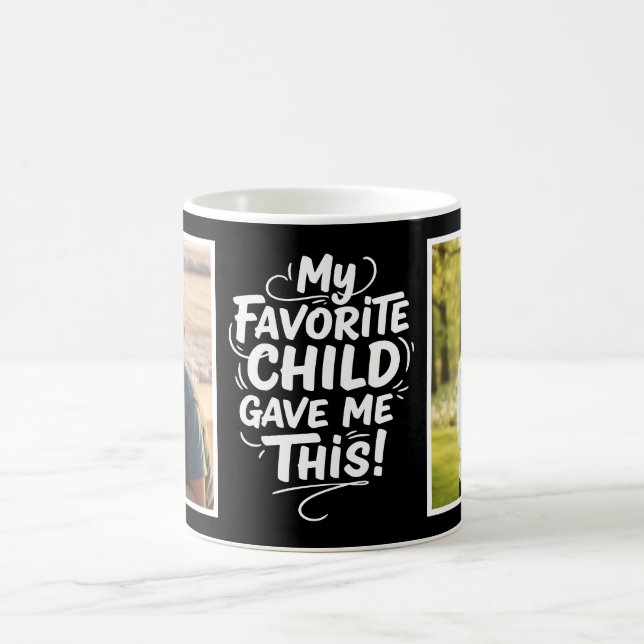 Taza De Café Favorite Child Gave Me This 2 Photo Brush Script  (Centro)