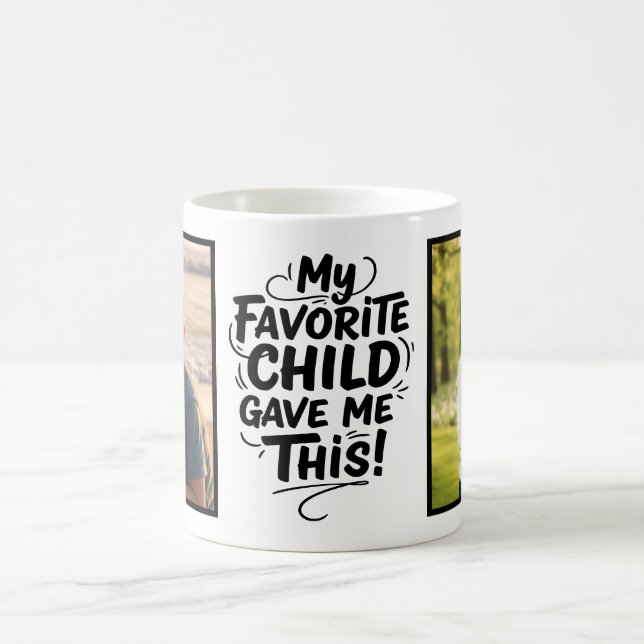 Taza De Café Favorite Child Gave Me This Two Photo Brush Script (Centro)