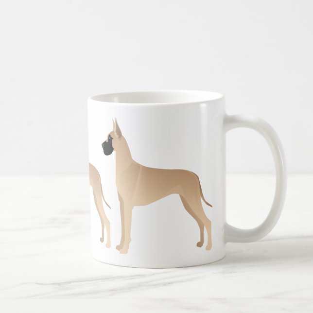 Taza De Café Fawn Great Dane Perro Raza Ilustracion Silhouette (Derecha)