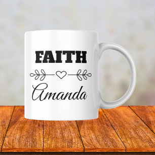 Taza De Café Fe Cristiana Personalizada Corazón