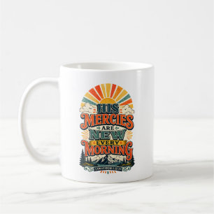 Taza De Café Fe Cristiana Retro Amanecer Escritura Mañana