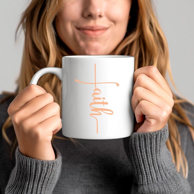 Taza De Café Fe Cristiana Rosa Chic (Chic Pink Faith Christian Coffee Mug)