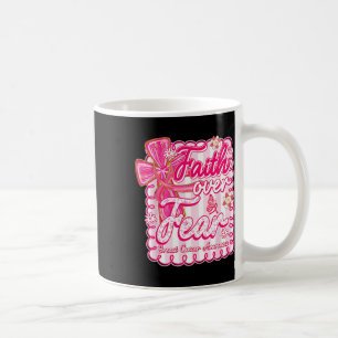 Taza De Café Fe del Cáncer de Mama Preppy Por Temor Coquette Pi