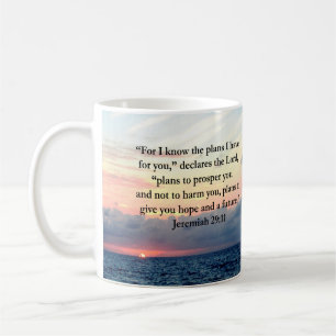 TAZA DE CAFÉ FE EN JEREMIAH 29:11 SUNRISE VERSE