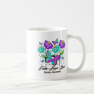 Taza De Café Fe Esperanza Amor Flor Mariposa Conciencia del Sui