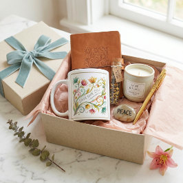 Taza De Café Fe Esperanza Amor floral personalizado