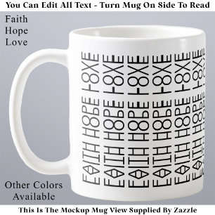 Taza De Café Fe Esperanza Amor Mensaje Oculto Moderno Personali