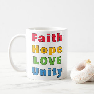 Taza De Café Fe Esperanza Amor Unidad
