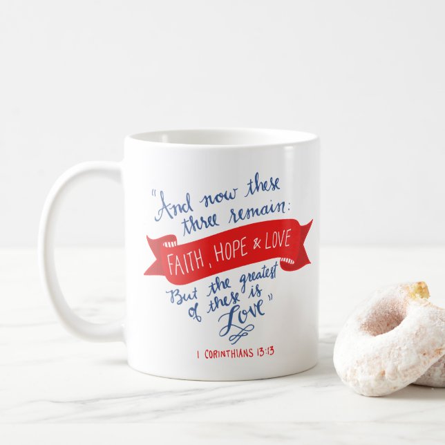 Taza De Café Fe, esperanza y amor 2 (Con donut)