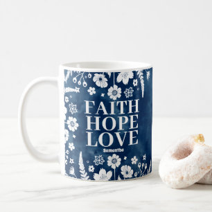 Taza De Café Fe personalizada, esperanza, amor cristiano