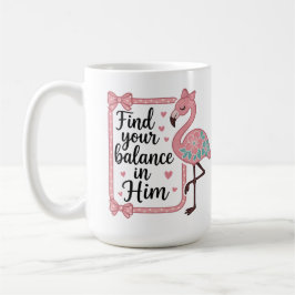 Taza De Café Fe religiosa cristiana Biblia Verse Flamingo