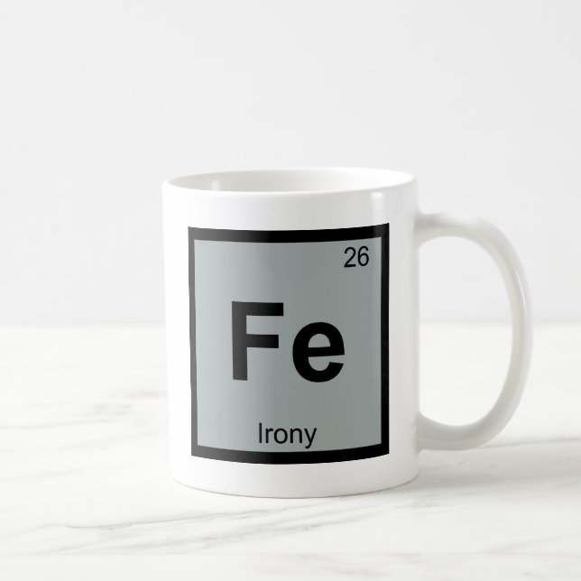 Taza De Café Fe - Símbolo de tabla periódica de química irónica (Derecha)
