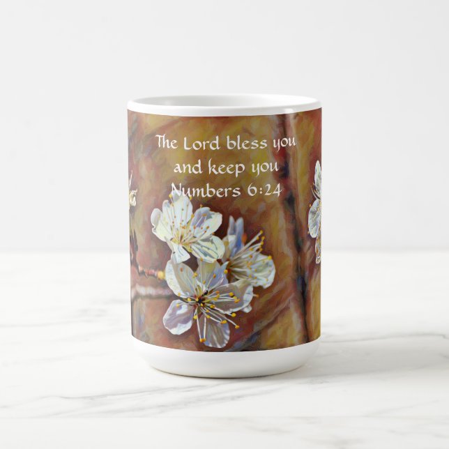 Taza De Café Fe White Blossom Flowers Mug Cup (Centro)