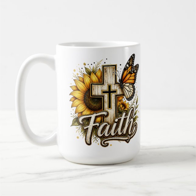 Taza de café Fe y Girasoles (Izquierda)