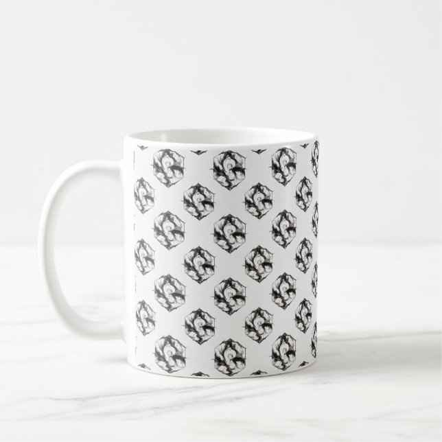 Taza De Café Feathered Hex Elegance (Izquierda)