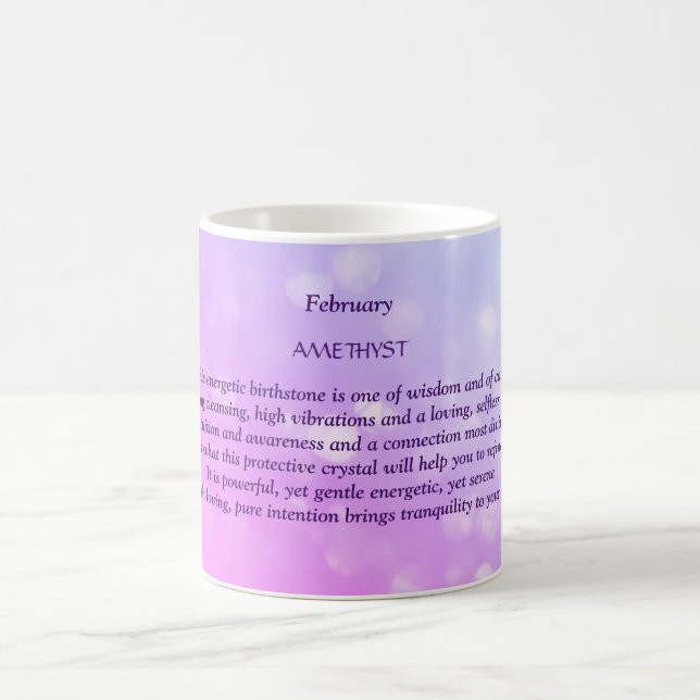 Taza De Café Febrero Amethyst Birthstone (Centro)