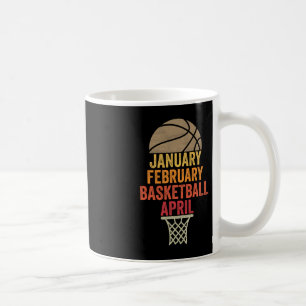 Taza De Café Febrero Febrero Baloncesto Abril Fun Retro Appare
