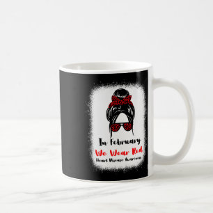 Taza De Café Febrero La Salud Corazón Se Enrojó Las Desordenada