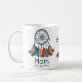 Taza De Café Fecha de creación de Boho Retro Dreamcatcher Mom