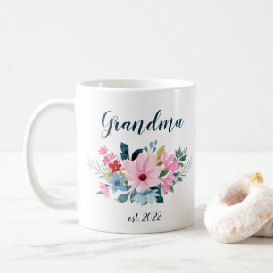 Taza De Café Fecha de la abuela del personalizable - Primera ab