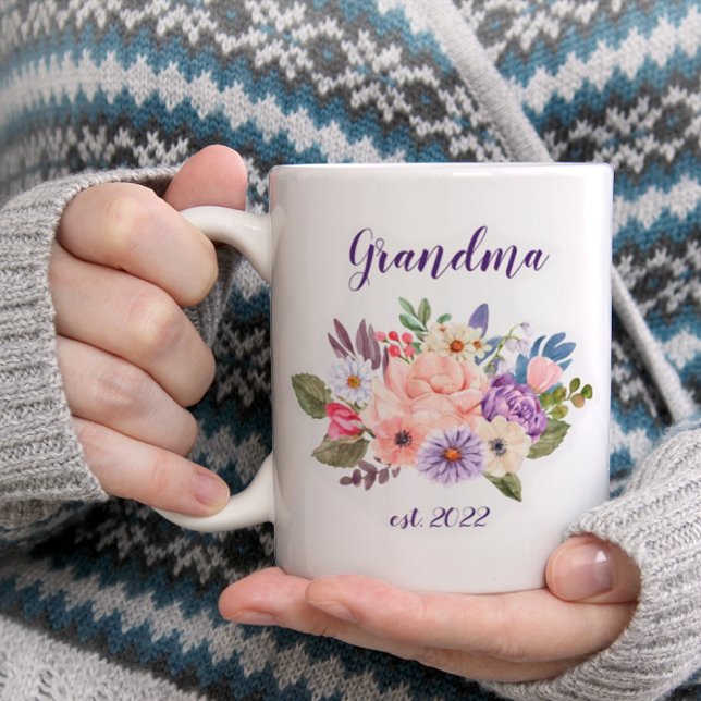 Taza De Café Fecha de la abuela del personalizable - Primera ab (Subido por el creador)