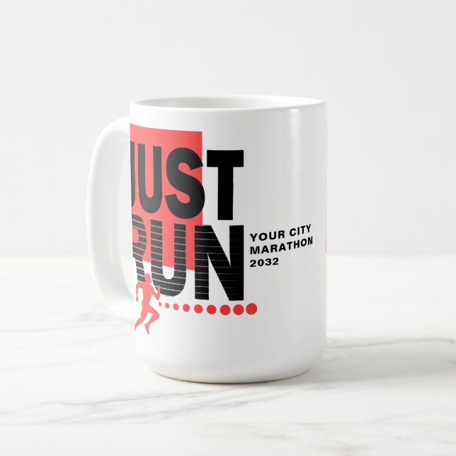 Taza De Café Fecha de la carrera de Marathon Runner Track (Anverso izquierdo)