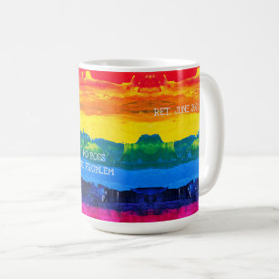 Taza De Café Fecha Jubilada Divertida Hola Pensión Pintura Artí