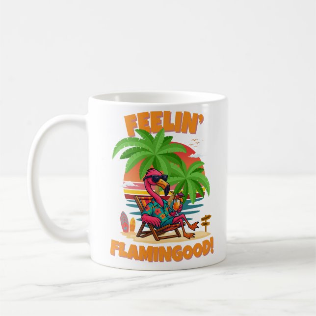 Taza De Café Feelin Flamingood Funny Flamingo Summer Design (Izquierda)