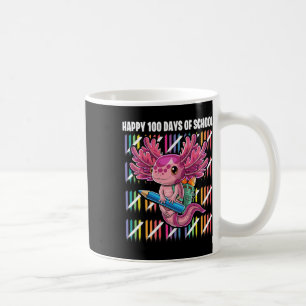 Taza De Café Felices 100 Días De Escuela Axolotl Costo De Jardí
