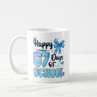Taza De Café Felices 67 Días de Escuela Maestros Alumnos 