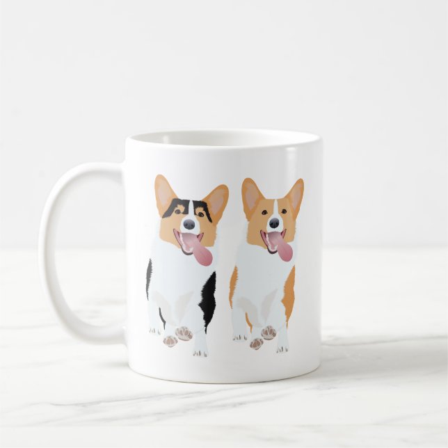 Taza De Café Felices amigos de Corgi (Izquierda)