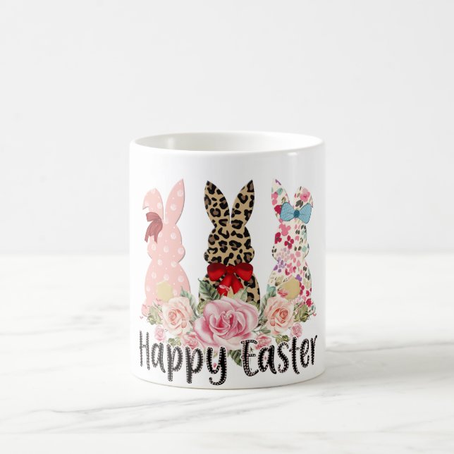 Taza De Café Felices conejitas de Pascua (Centro)