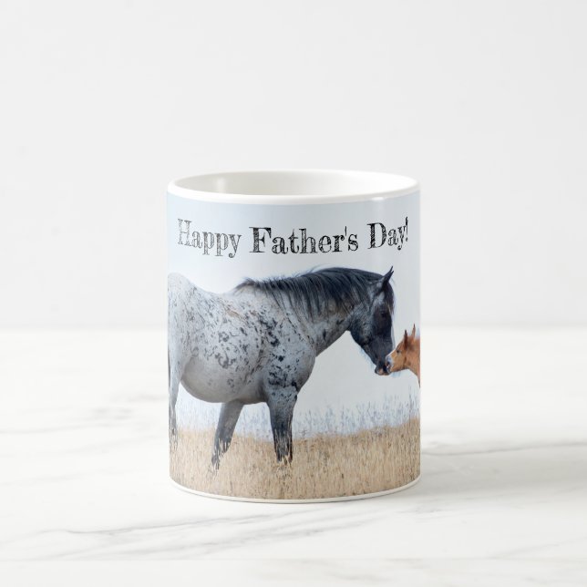 Taza De Café Felices Día del Padre, salvaje Stallion de Caballo (Centro)