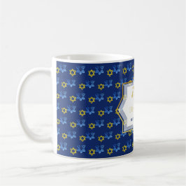 Taza De Café Felices Estrellas Acuáticas De Hanukkah