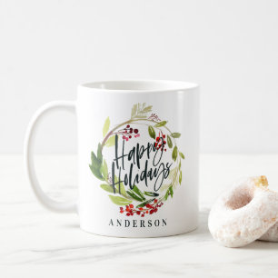 Taza De Café Felices fiestas acuáticas florales