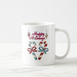 Taza De Café Felices fiestas Candy Cane Heart