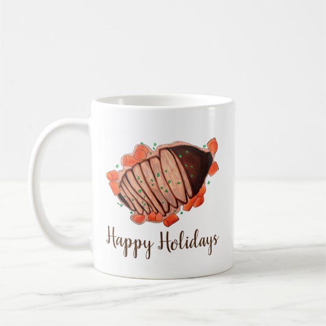 Taza De Café Felices Fiestas Carne de ternera braseada Cocina j (Izquierda)