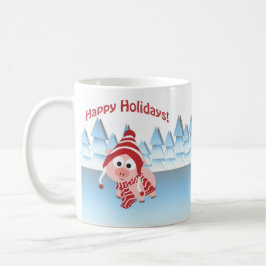 Taza De Café ¡Felices Fiestas! Cerdo de invierno