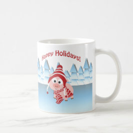 Taza De Café ¡Felices Fiestas! Cerdo de Invierno