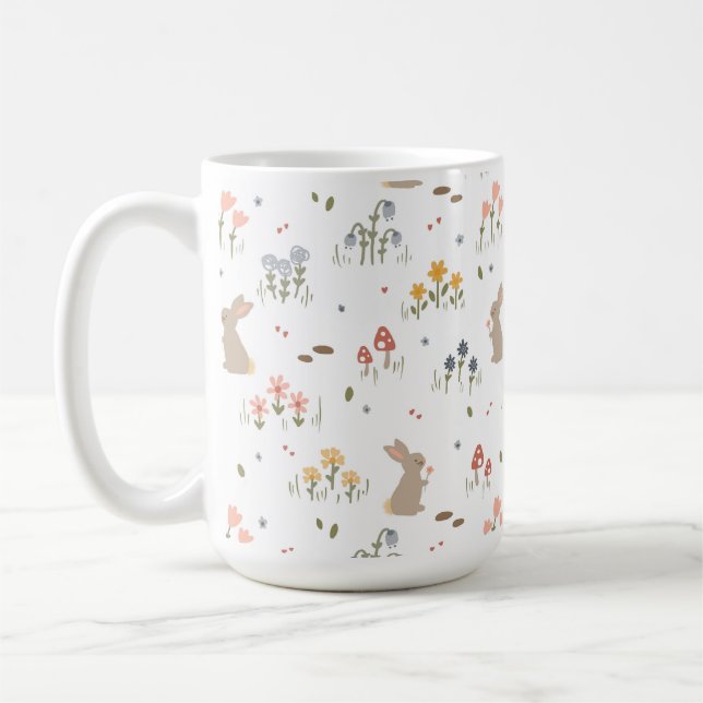 Taza De Café Felices fiestas de conejo de Pascua (Izquierda)