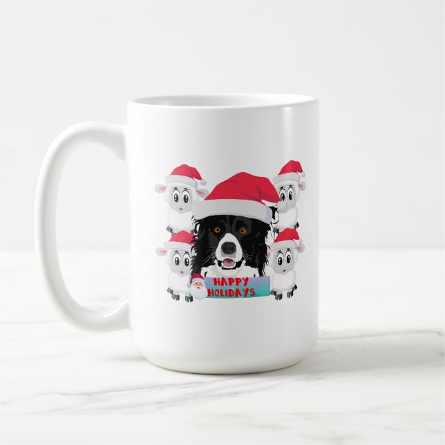 Taza De Café Felices Fiestas Herederos Perro y Oveja (Izquierda)