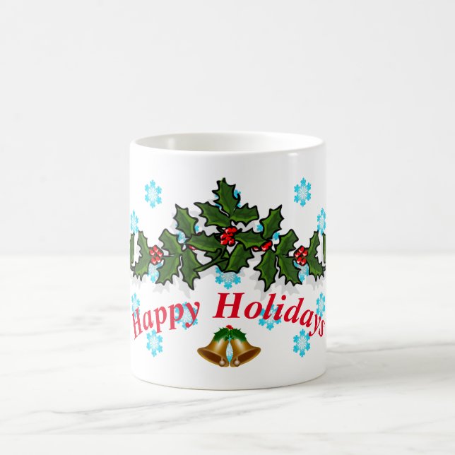 Taza De Café Felices Fiestas Holly Leaf 2017 (Centro)