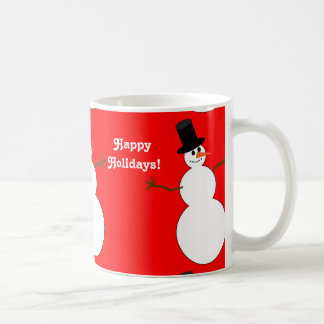 Taza De Café Felices fiestas Snowman Tiled