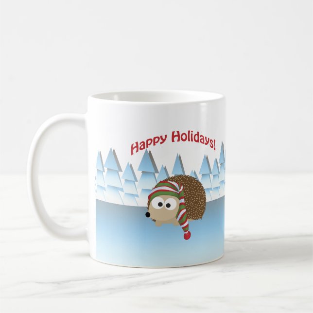 Taza De Café ¡Felices Fiestas! Winter Hedgehog (Izquierda)