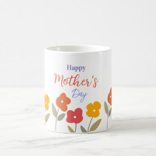 Taza De Café Felices florecientes del Día de la Madre