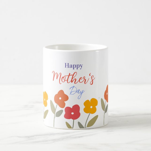 Taza De Café Felices florecientes del Día de la Madre (Centro)