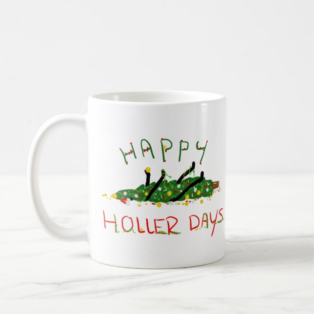 Taza De Café Felices Hollerdays 1 - O árbol de Navidad. (Izquierda)